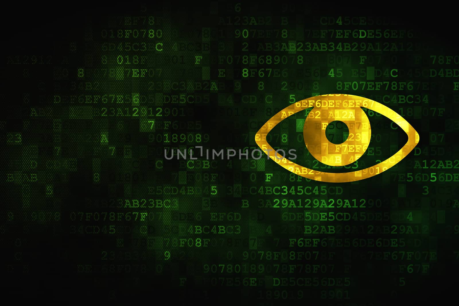 Privacy concept: Eye on digital background by maxkabakov