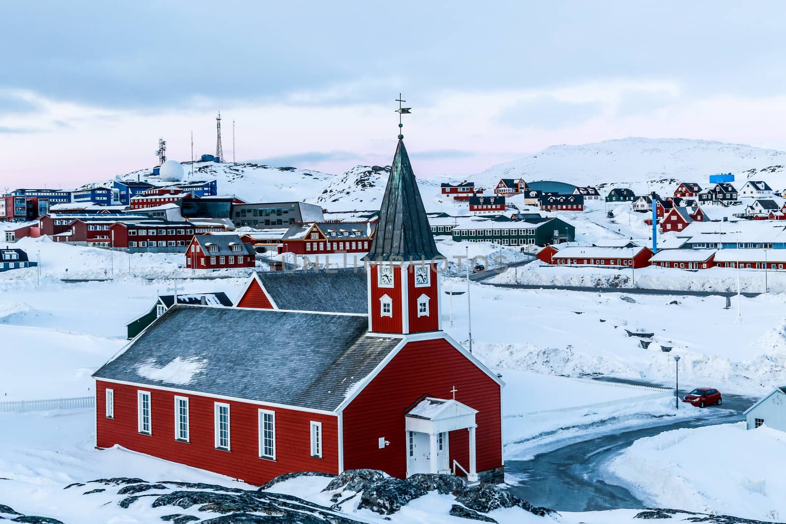 Annaassisitta Oqaluffia, church of our Saviour in Historical center of Nuuk