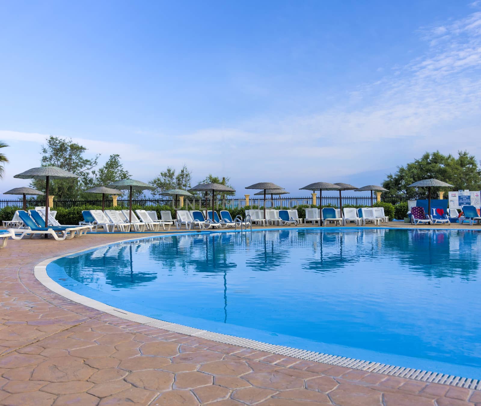 beautiful sea views of the city of Rhodes on the bright blue Mediterranean Sea