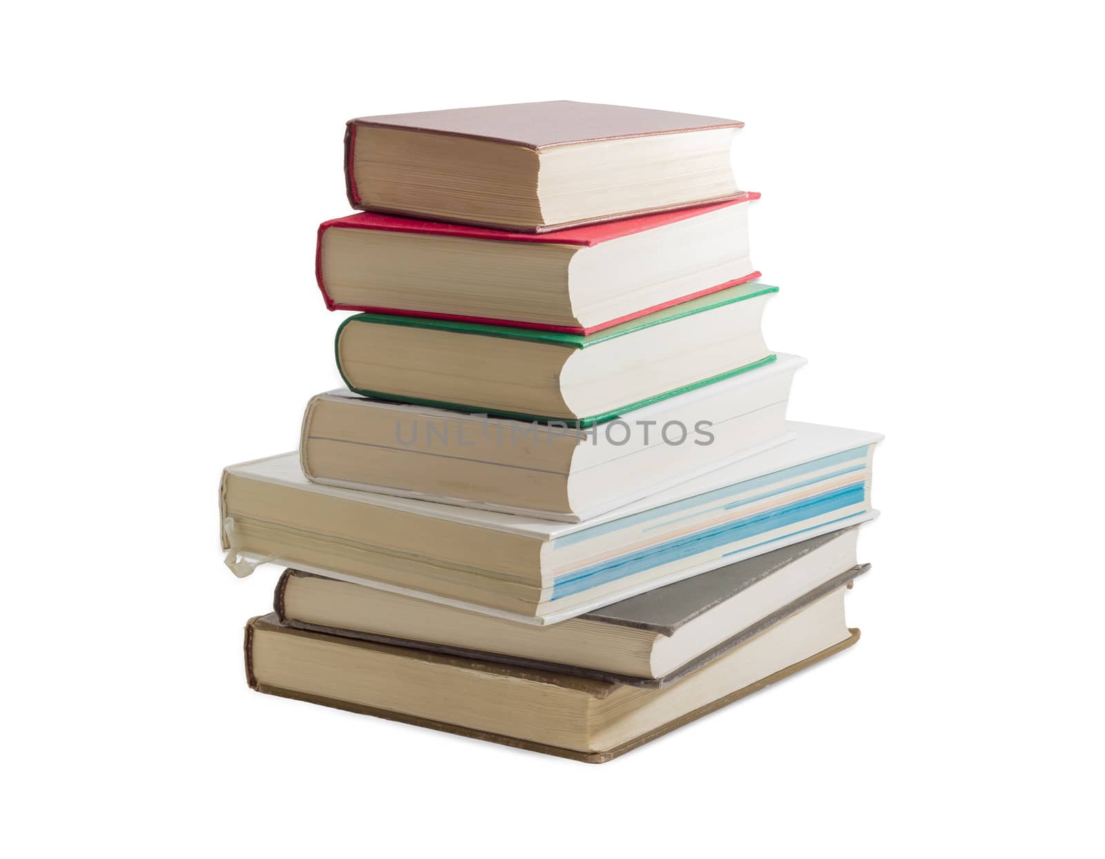 Stack of several different books on a light background by anmbph