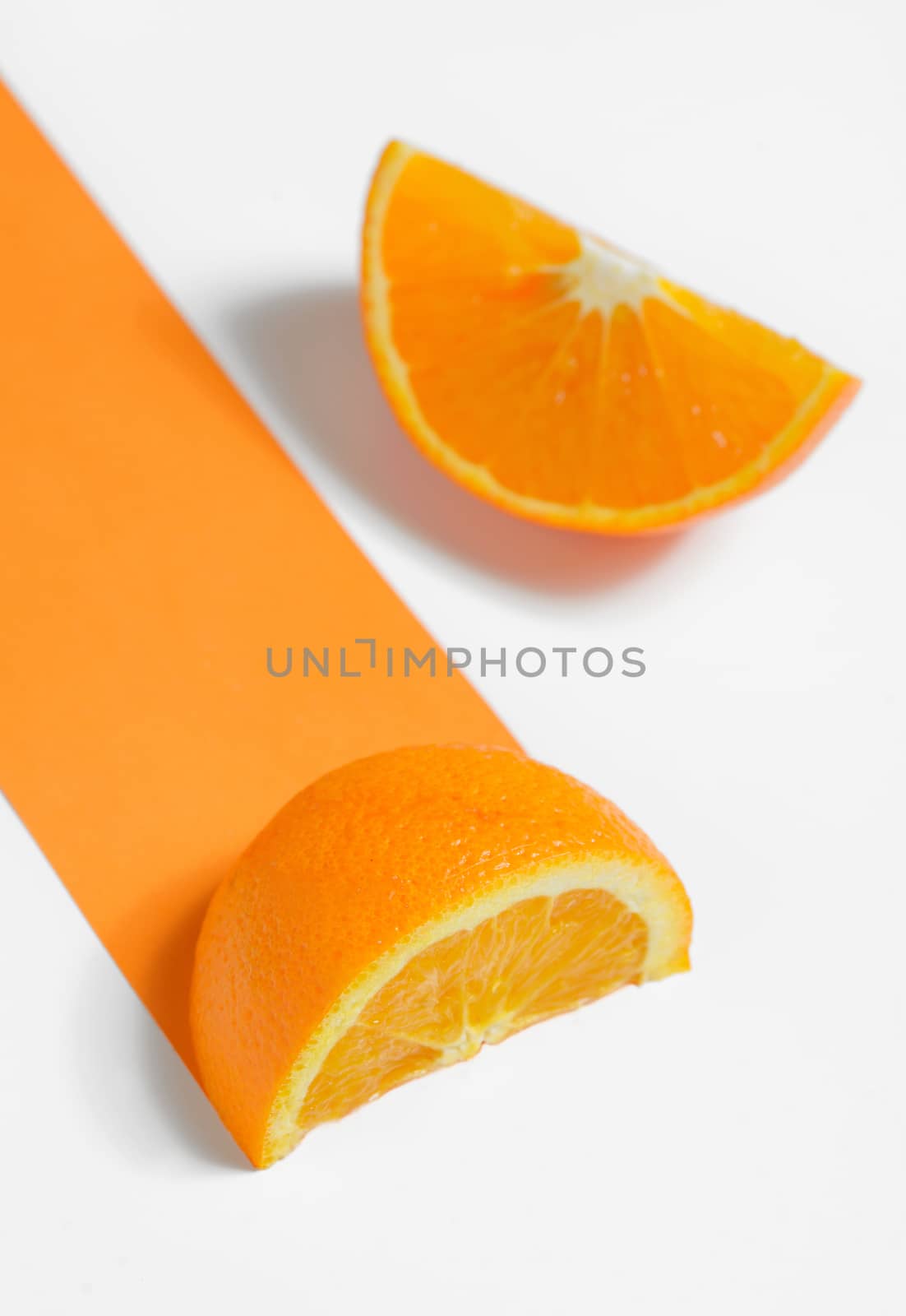 Path of Slices Orange on white background