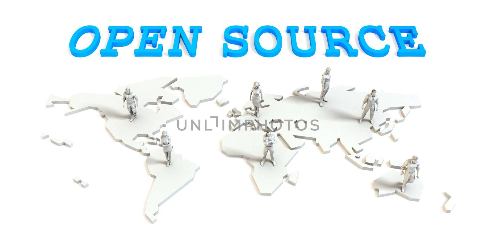 Open source Global Business Abstract with People Standing on Map