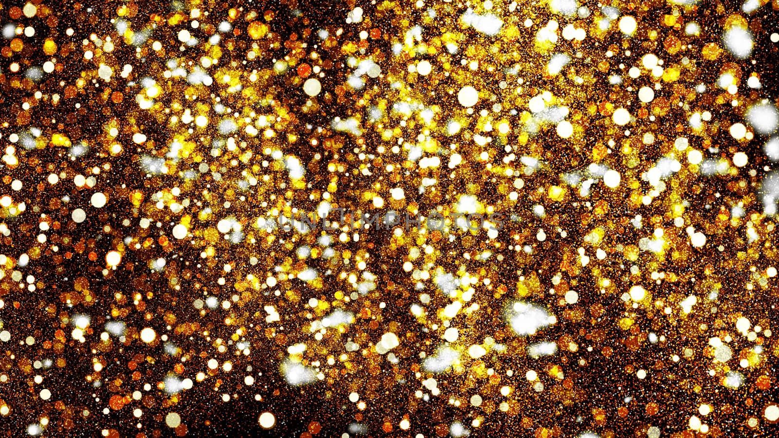 Abstract bokeh background. Gold backdrop. 3D rendered