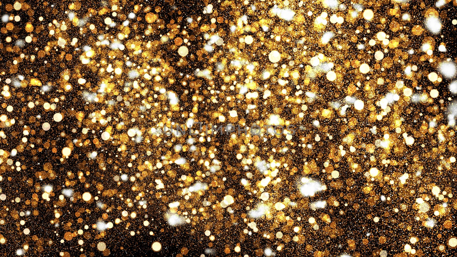 Abstract bokeh background. Gold backdrop. 3D rendered