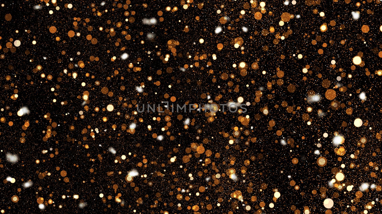 Abstract bokeh background. Gold backdrop. 3D rendered