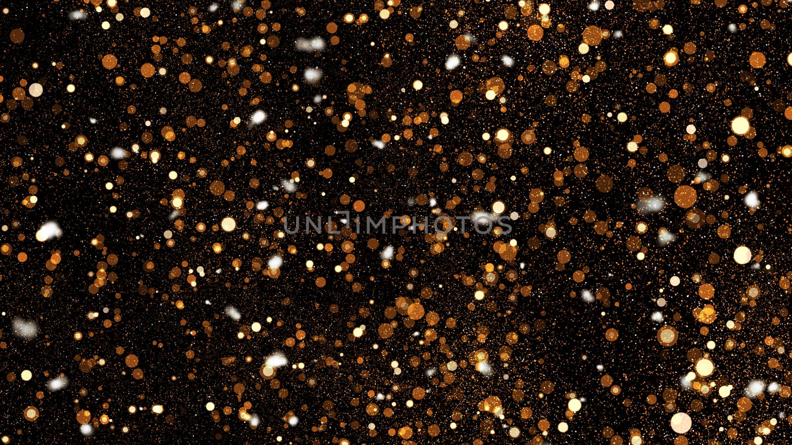 Abstract bokeh background. Gold backdrop. 3D rendered