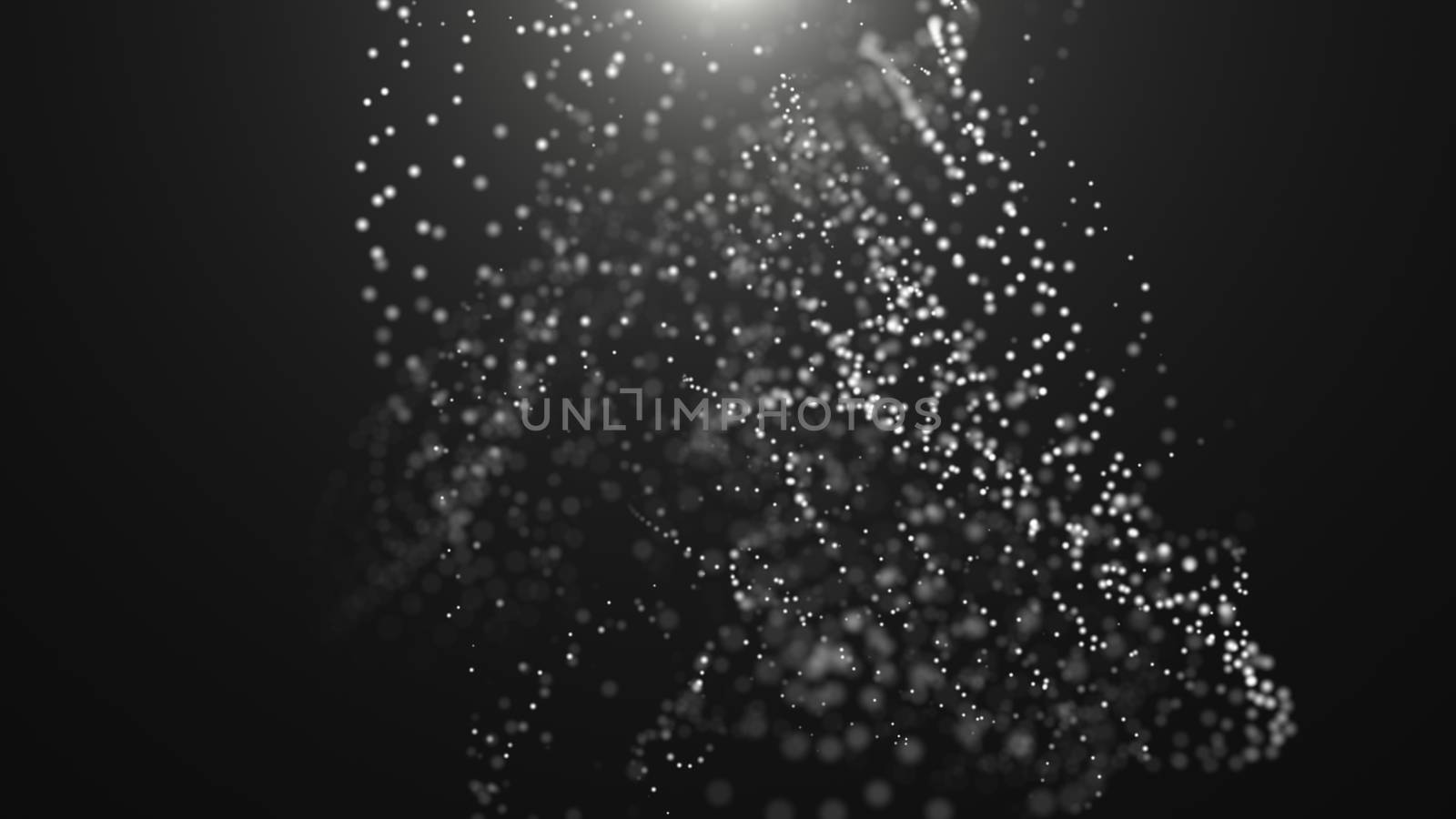 Bokeh of water fly and lights. 3D rendered