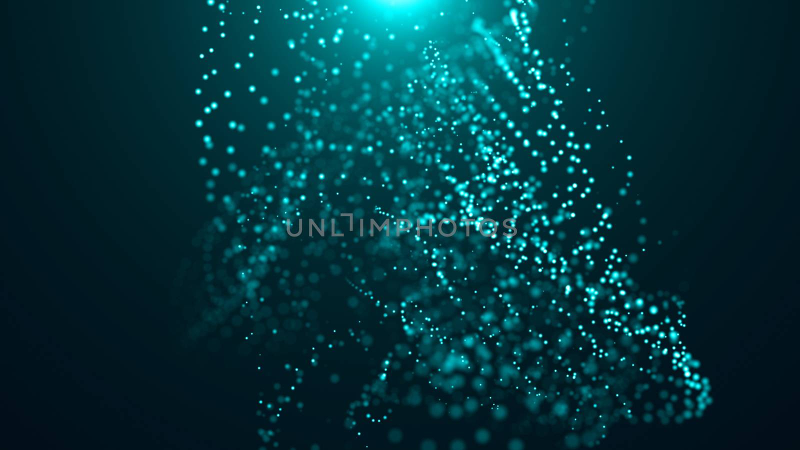 Bokeh of water fly and lights. 3D rendered