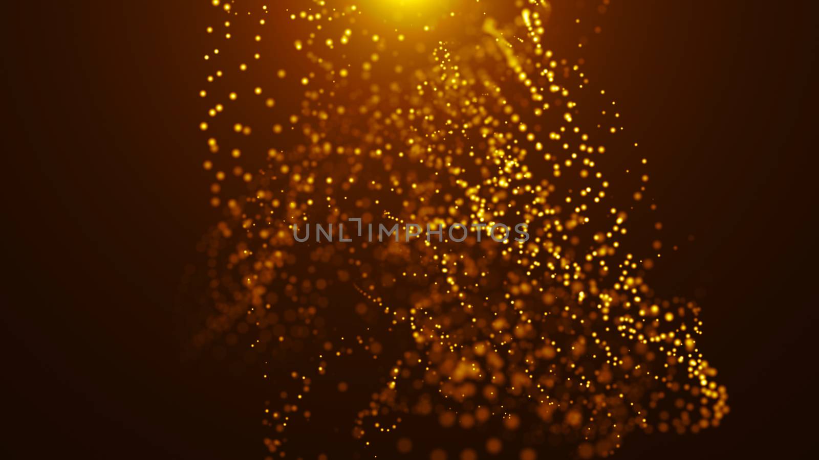 Bokeh of water fly and lights. 3D rendered