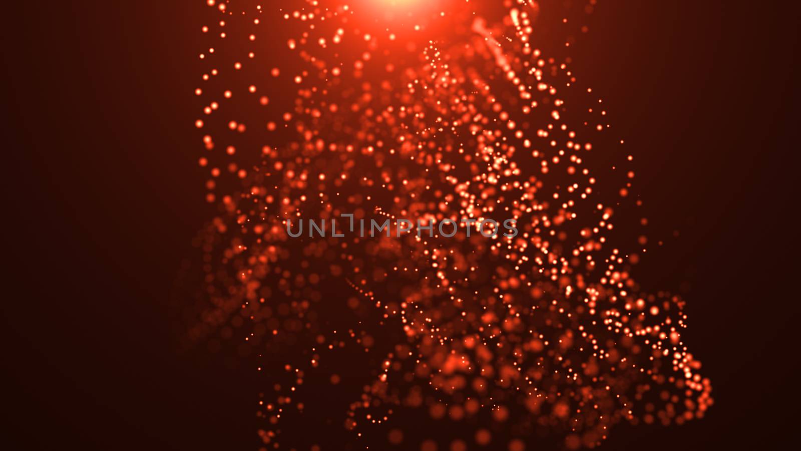 Bokeh of water fly and lights. 3D rendered