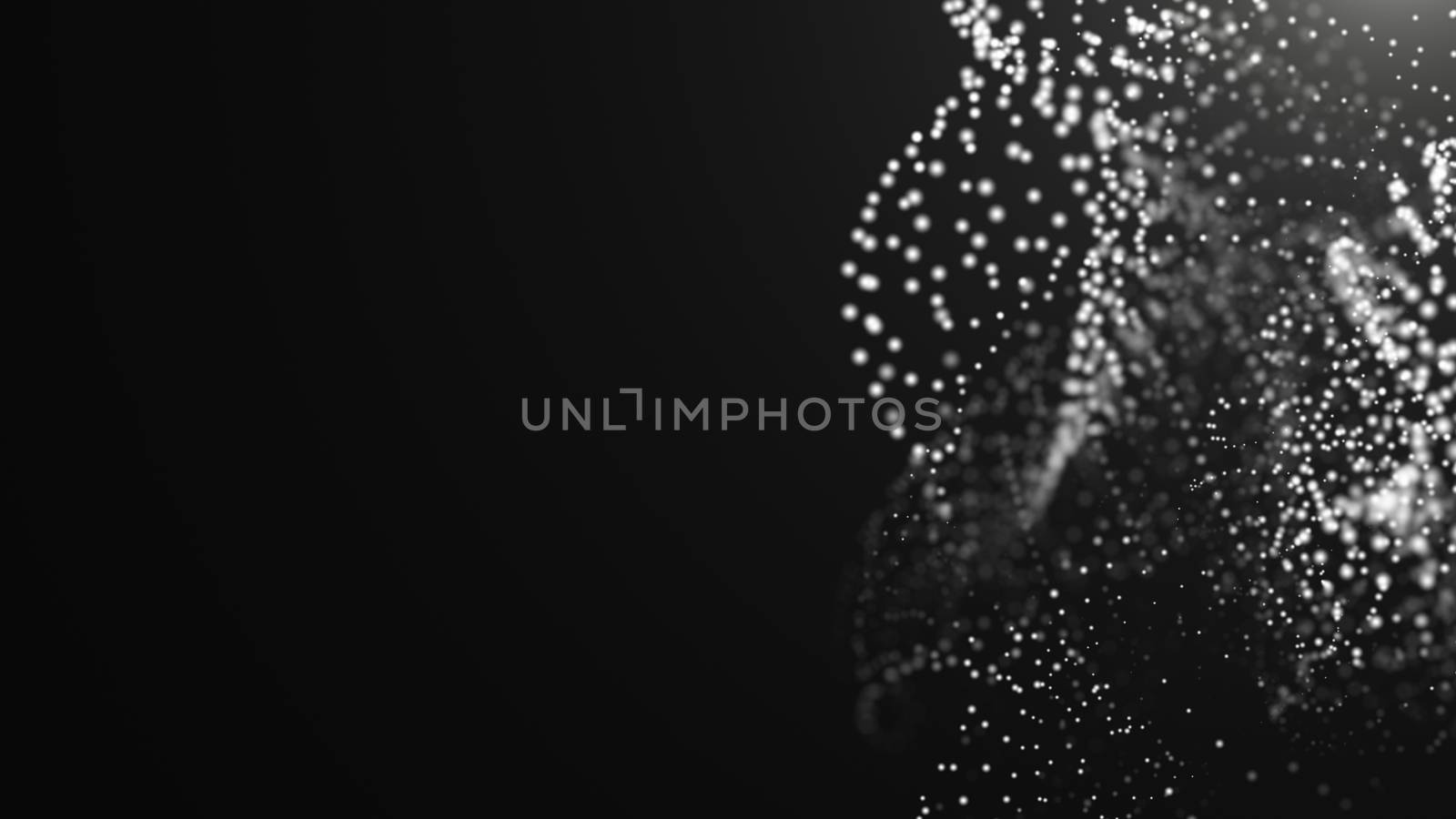 Bokeh of water fly and lights. 3D rendered