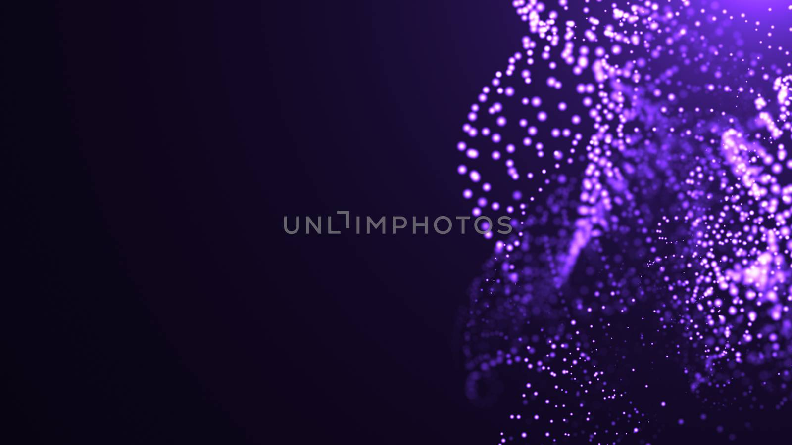 Bokeh of water fly and lights. 3D rendered