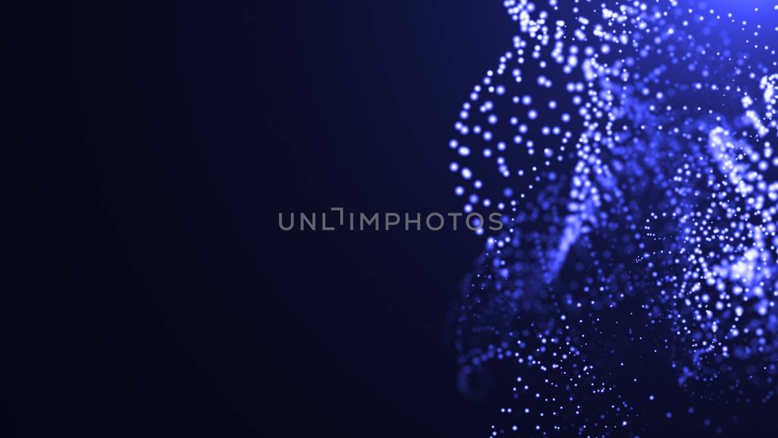 Bokeh of water fly and lights. 3D rendered