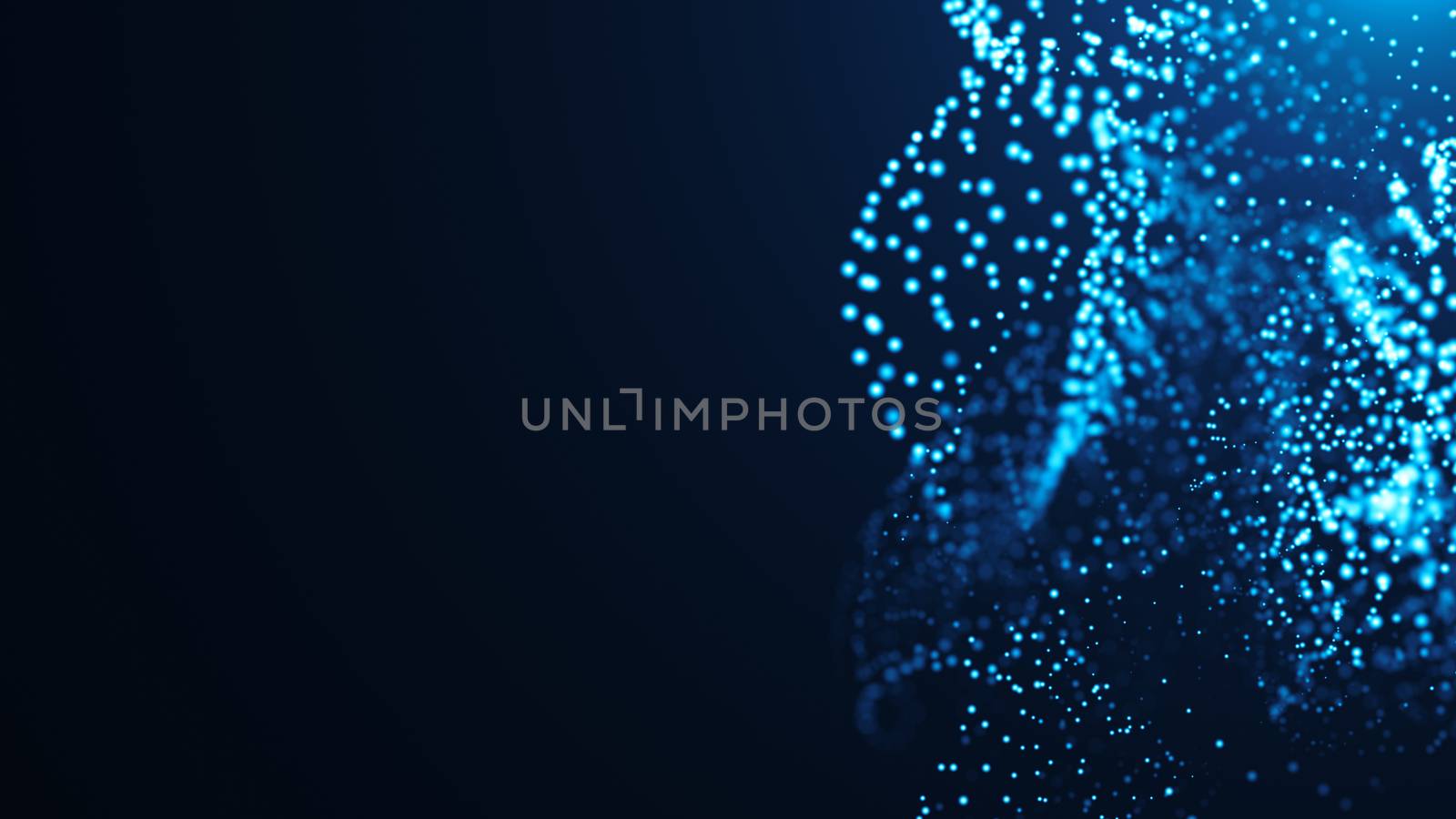 Bokeh of water fly and lights. 3D rendered