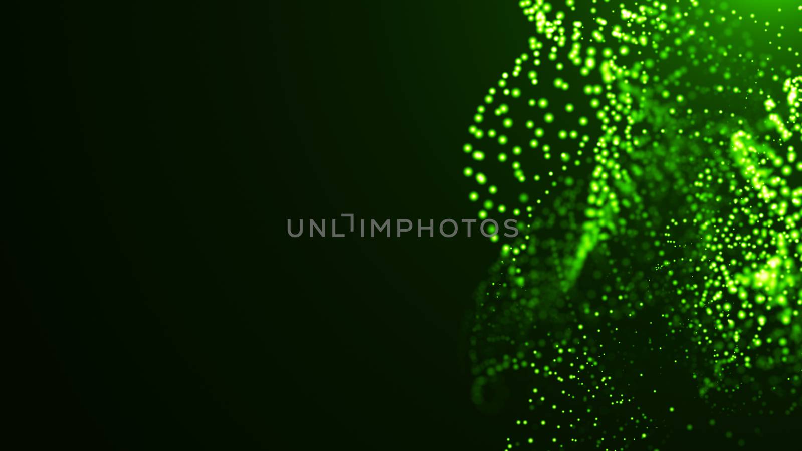 Bokeh of water fly and lights. 3D rendered