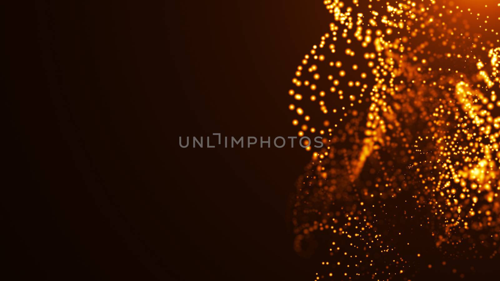 Bokeh of water fly and lights. 3D rendered