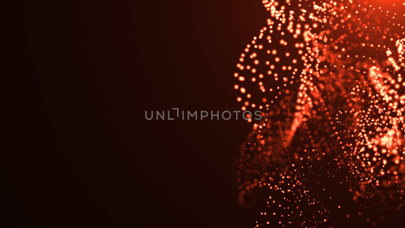Bokeh of water fly and lights. 3D rendered