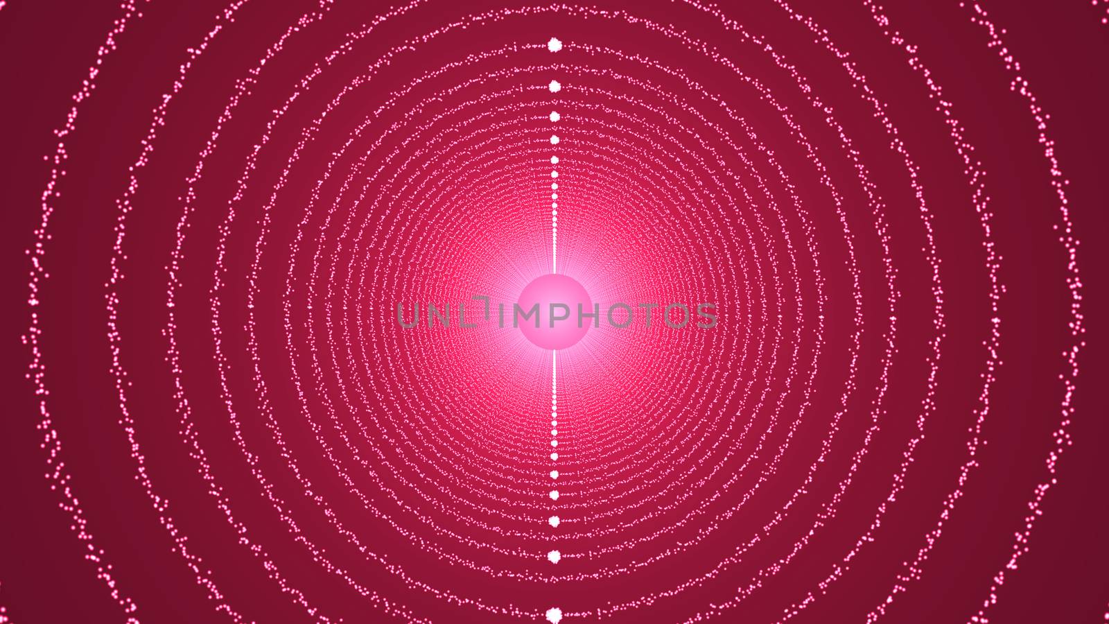 The particles form a round tunnel. 3D rendered