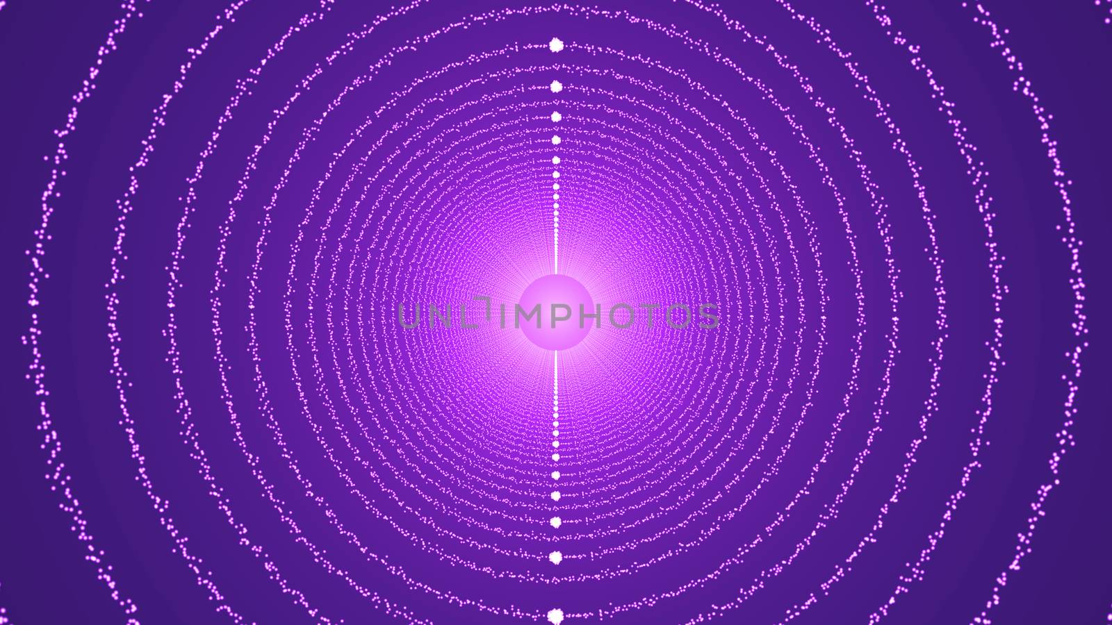 The particles form a round tunnel. 3D rendered