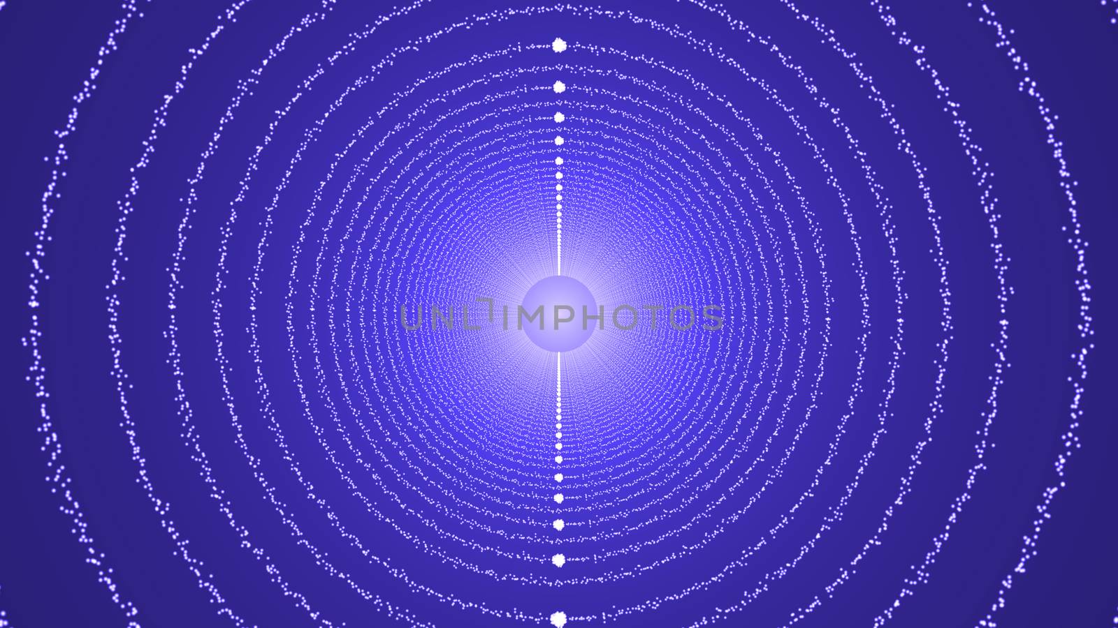 The particles form a round tunnel. 3D rendered