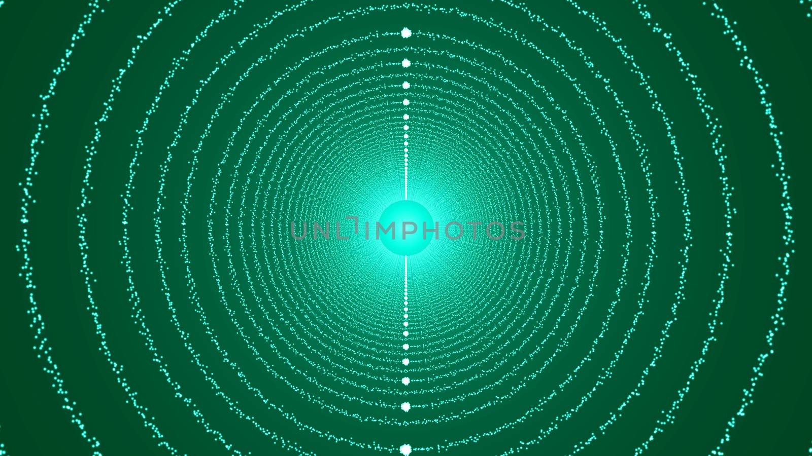 The particles form a round tunnel. 3D rendered