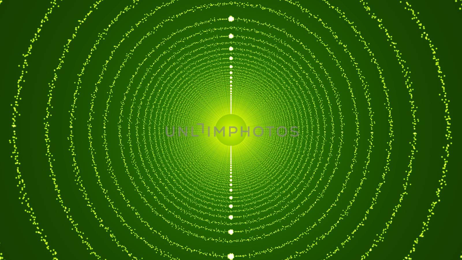 The particles form a round tunnel. 3D rendered
