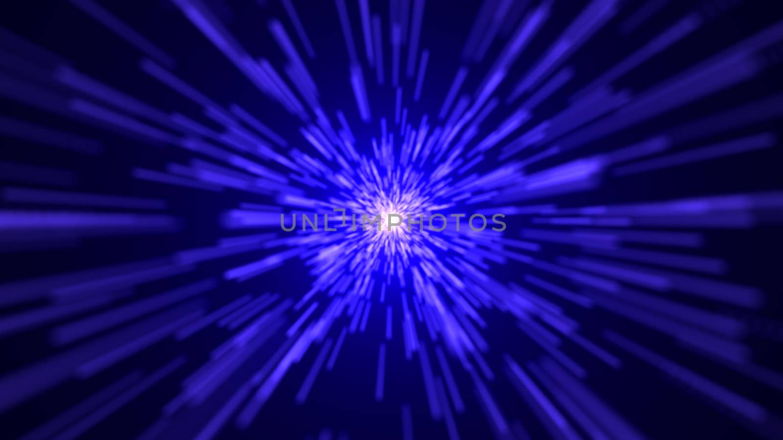 Space traveling. Particle zoom background. 3D rendered