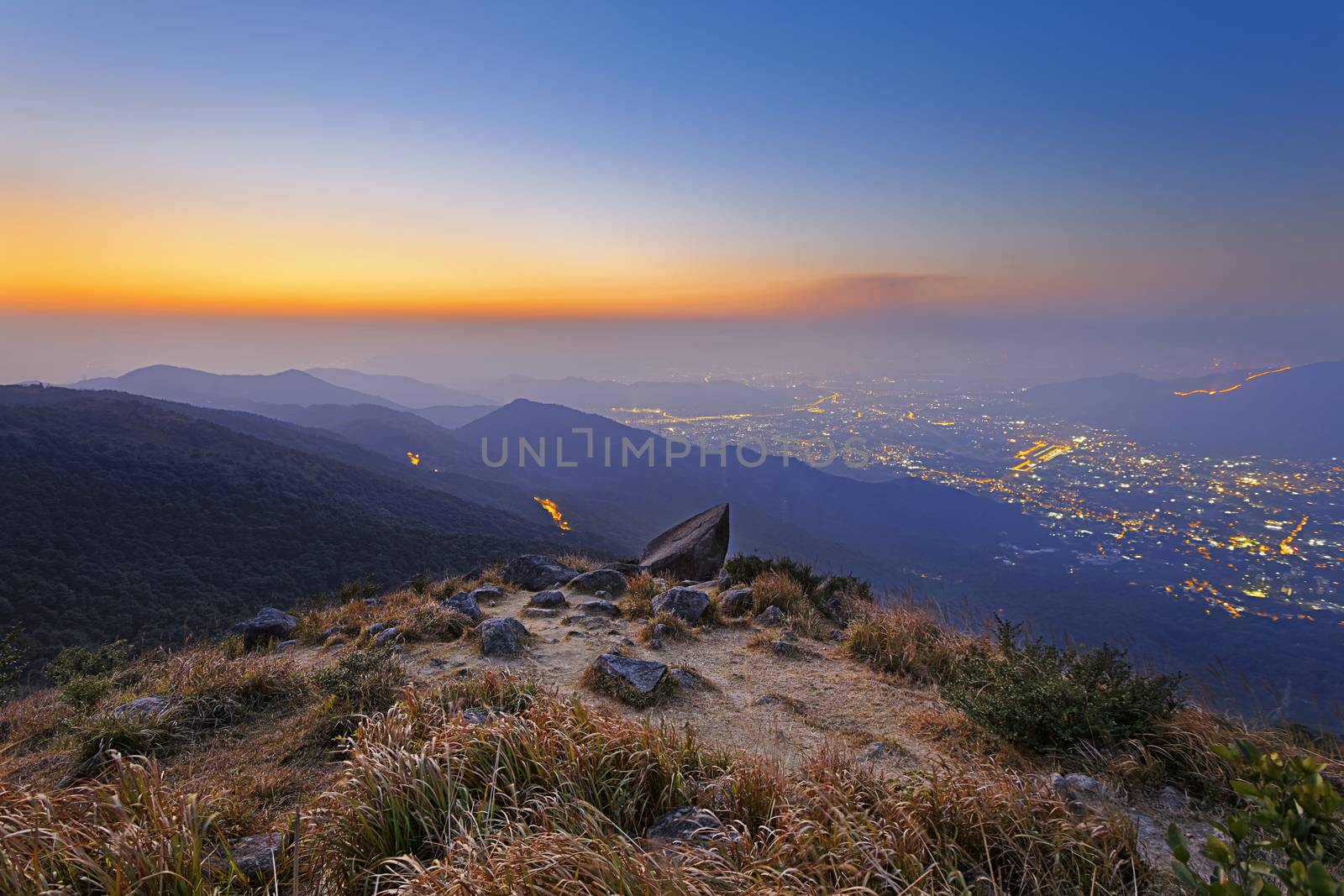 Tai Mo Shan sunset, hong kong famous mountain