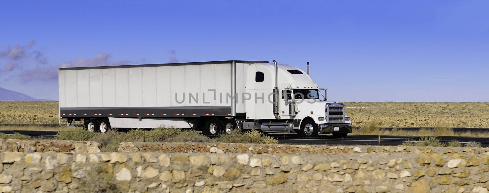 white truck on the move