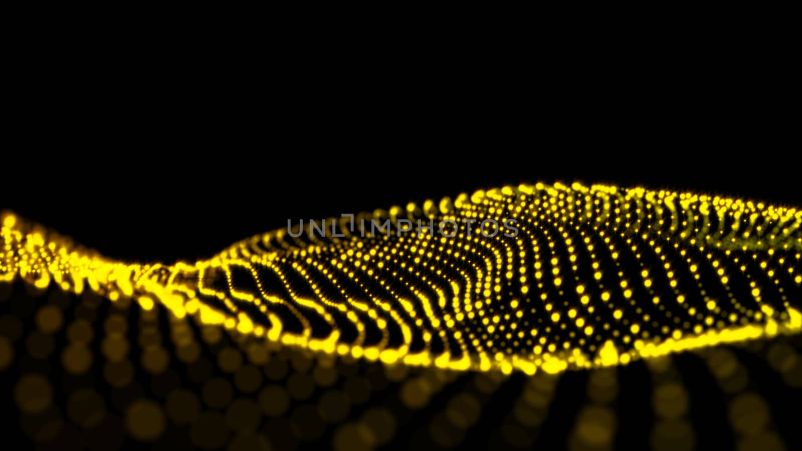 Gold sparkling particles wave background. Glittering effect