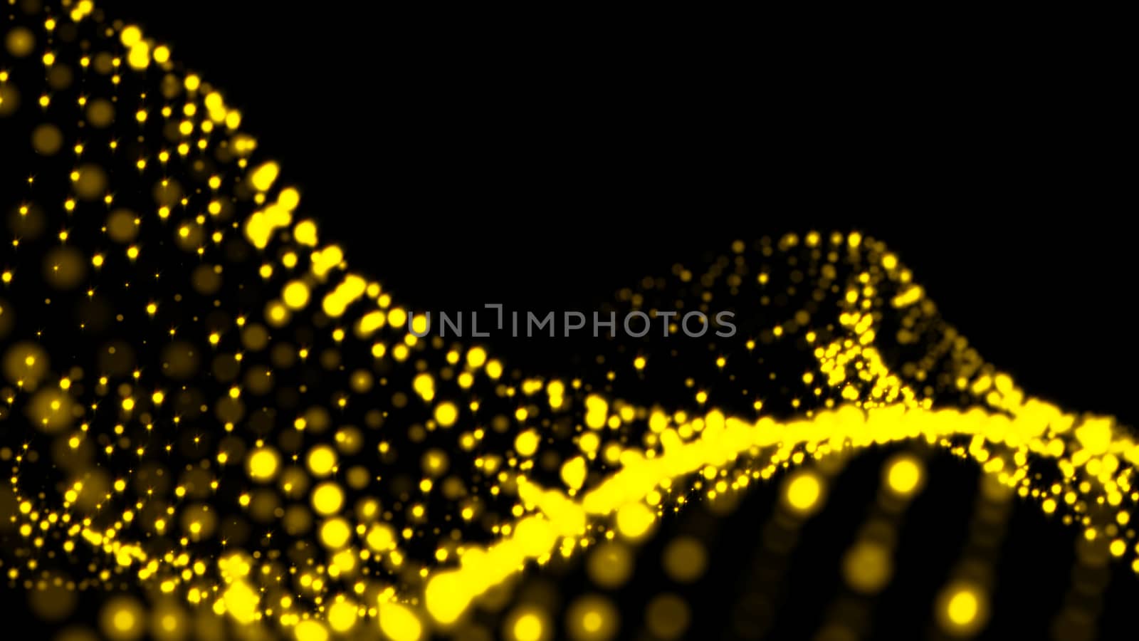 Gold sparkling particles wave background by nolimit046