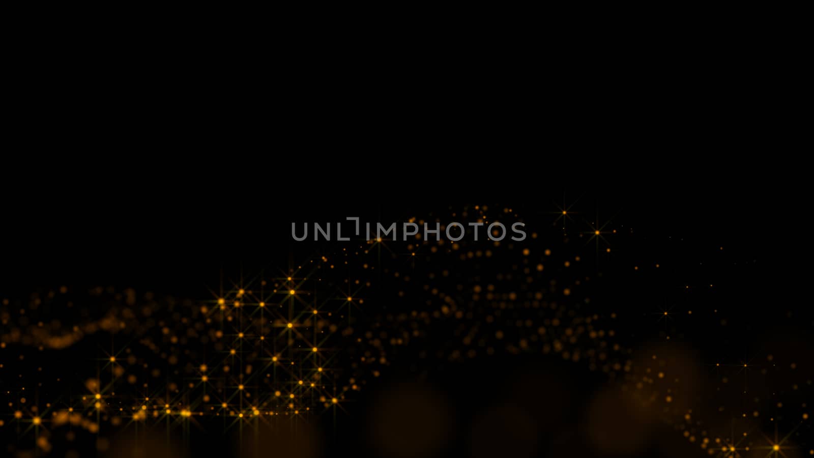 Gold sparkling particles wave background by nolimit046