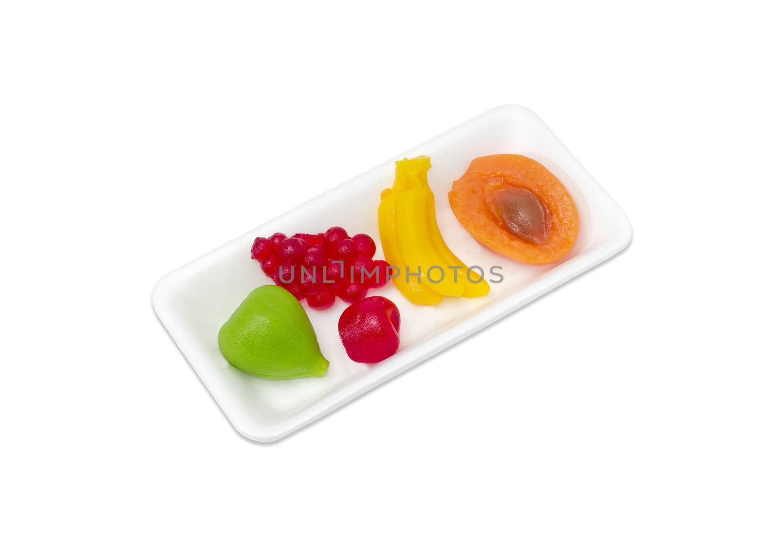 Several jelly candies in the form of different fruits by anmbph