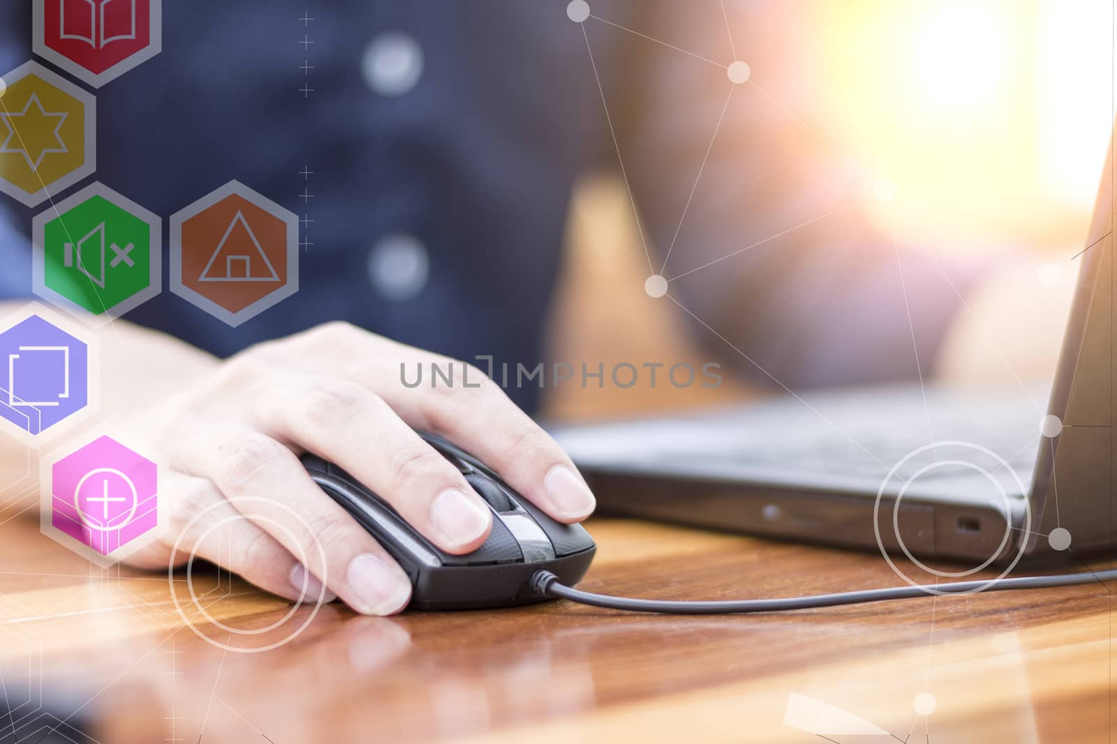 businessman hand working with new modern computer and business s by dfrsce