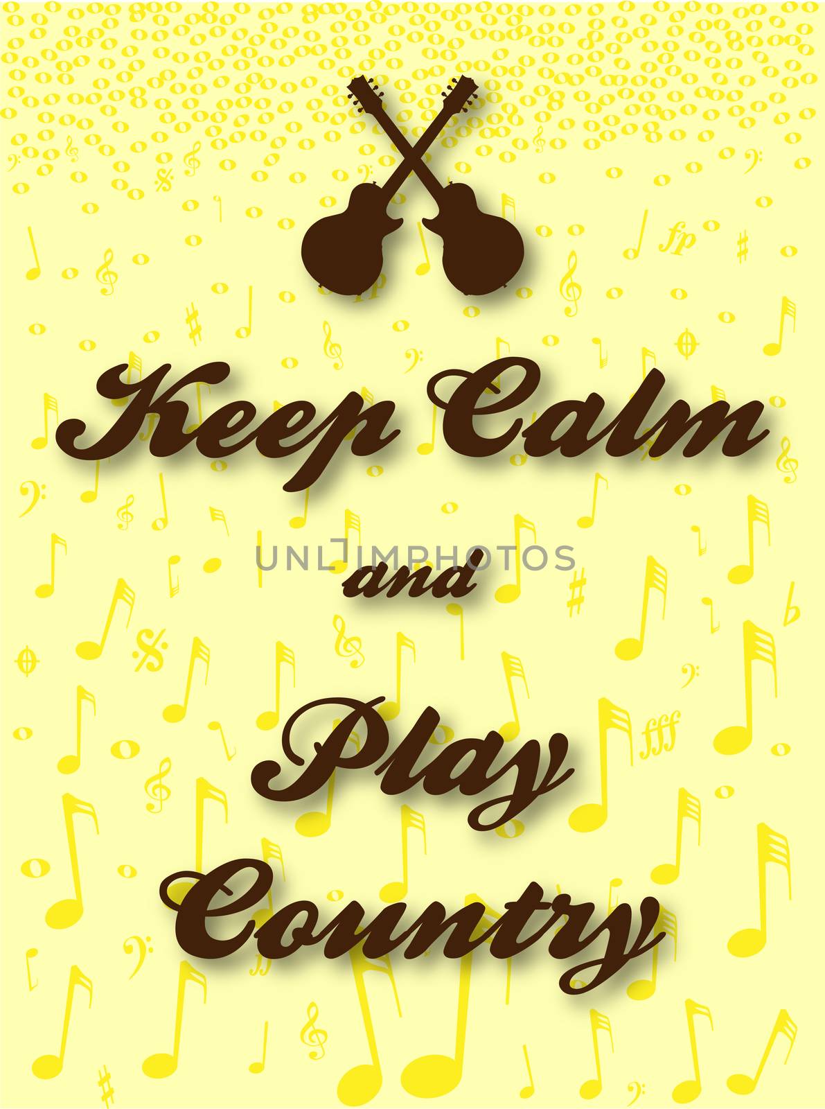 Keep Calm guitar and country music background poster