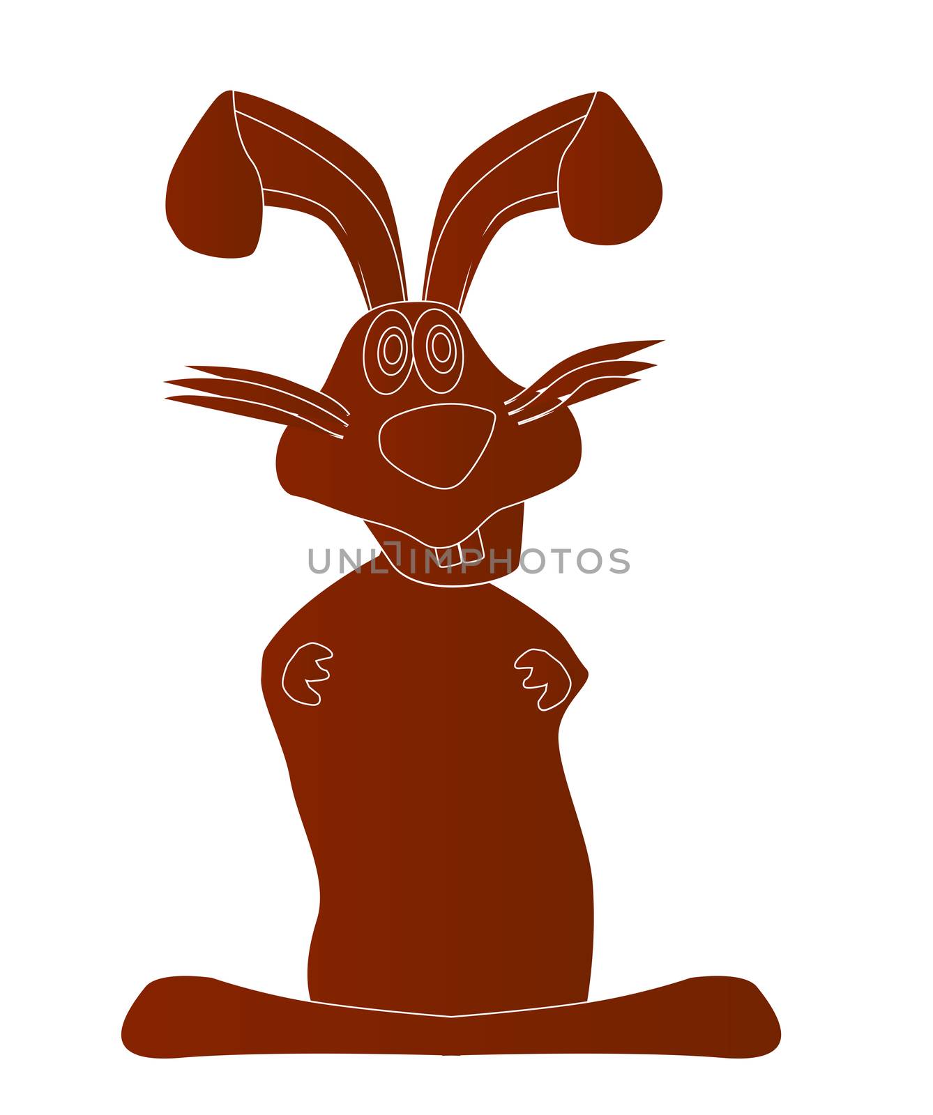 The chocolate Bunny over a white background