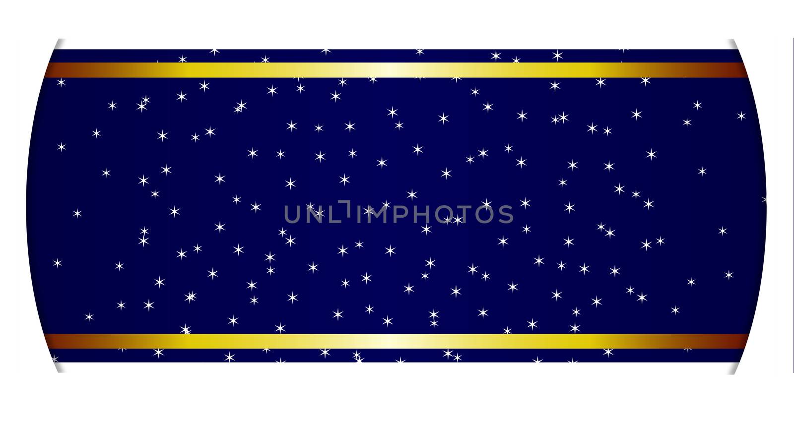A random spread star field ribbon over a dark blue background