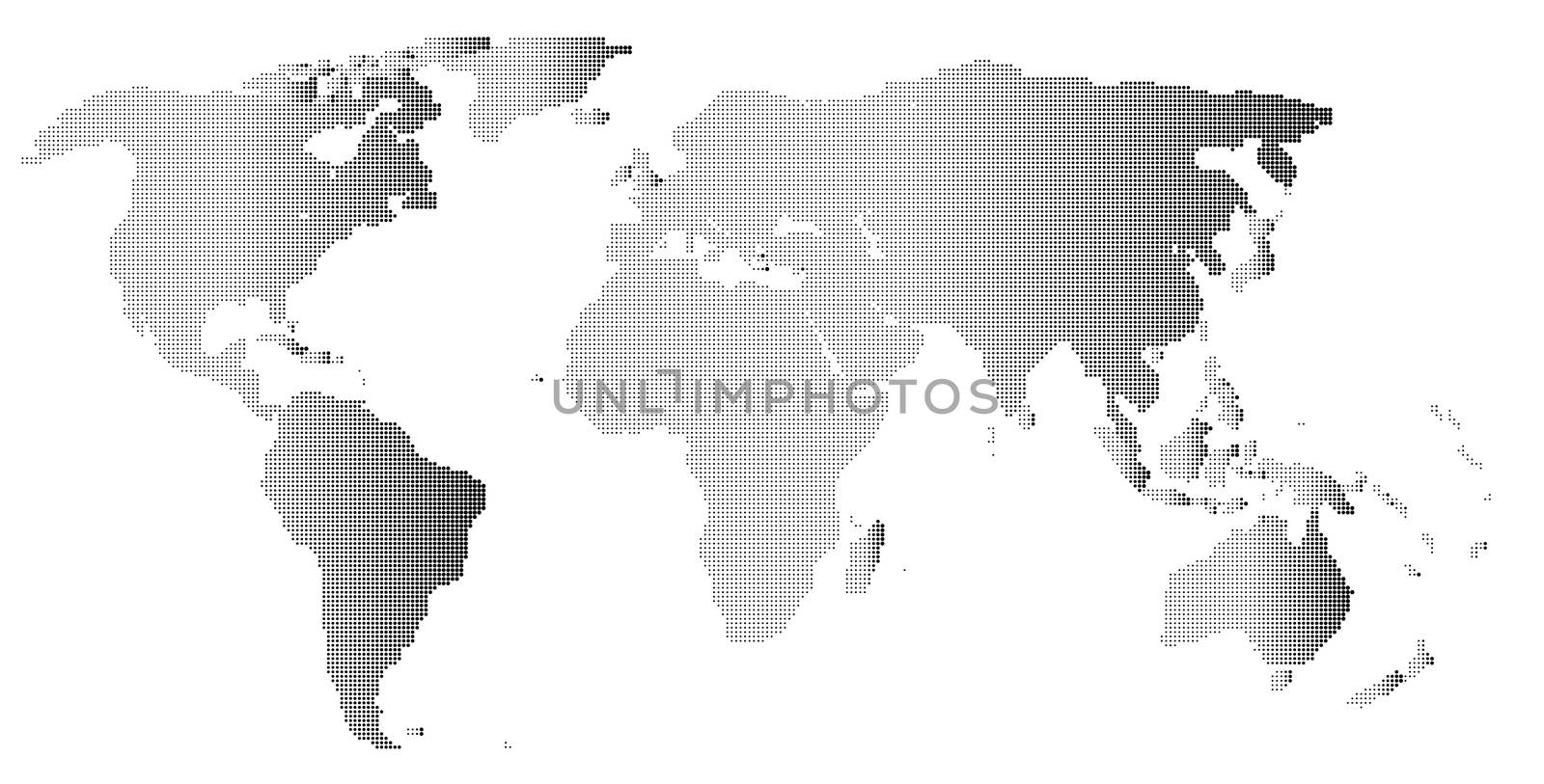A map of the world in black and white