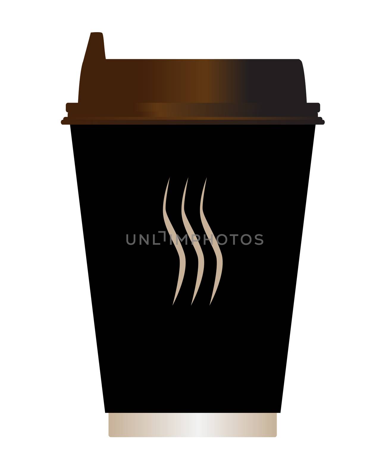 A typical paper coffee cup over a white background