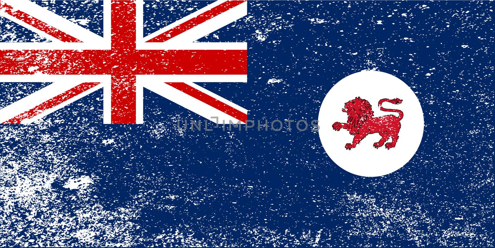 The flag of the Australian state of Tasmania with grunge