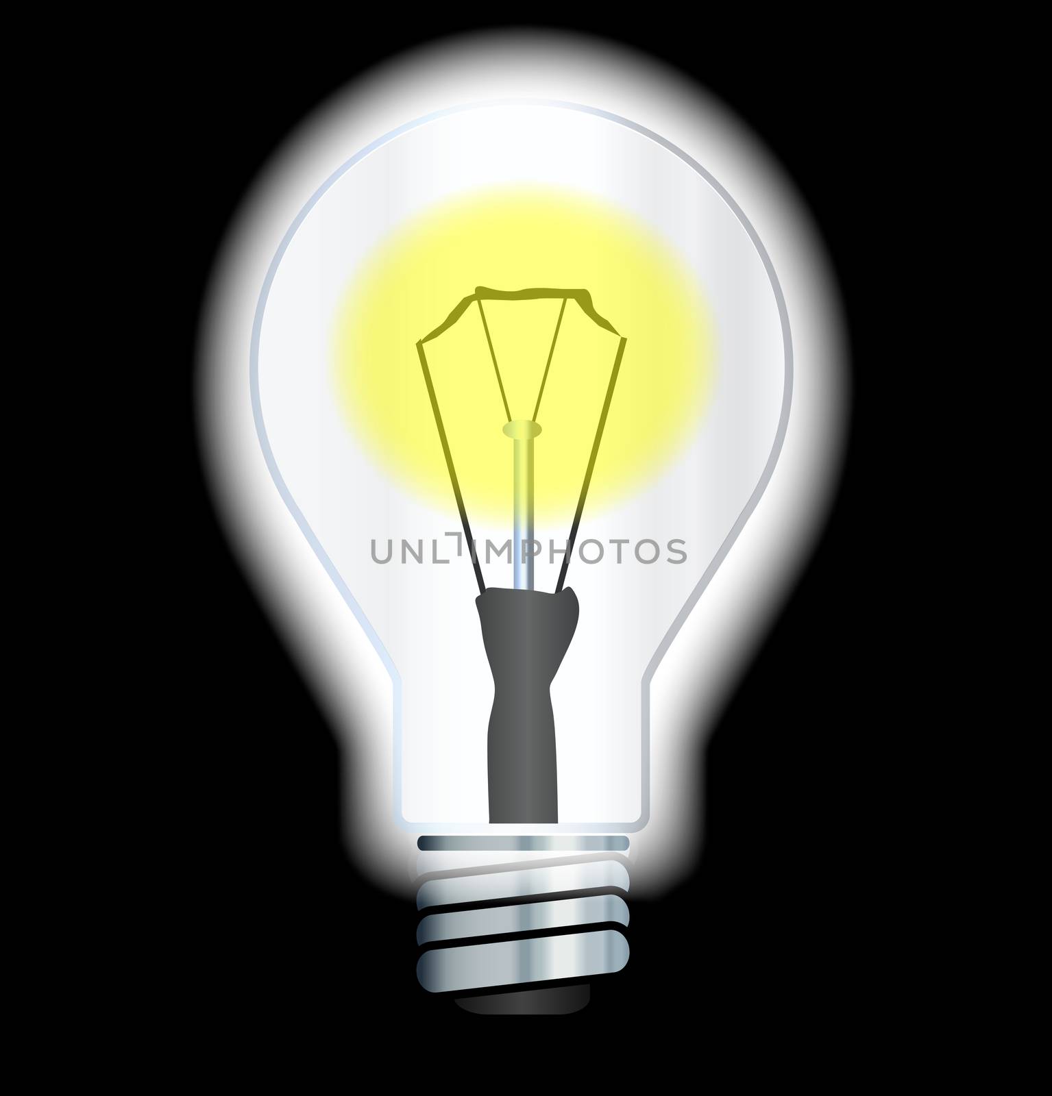 A white lightbulb outline over a white background