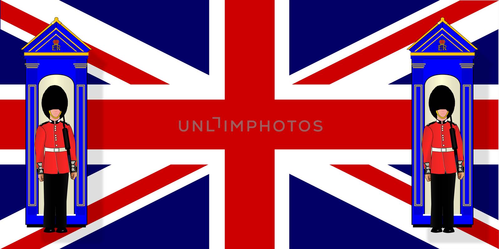 Union Jack With Guards by Bigalbaloo