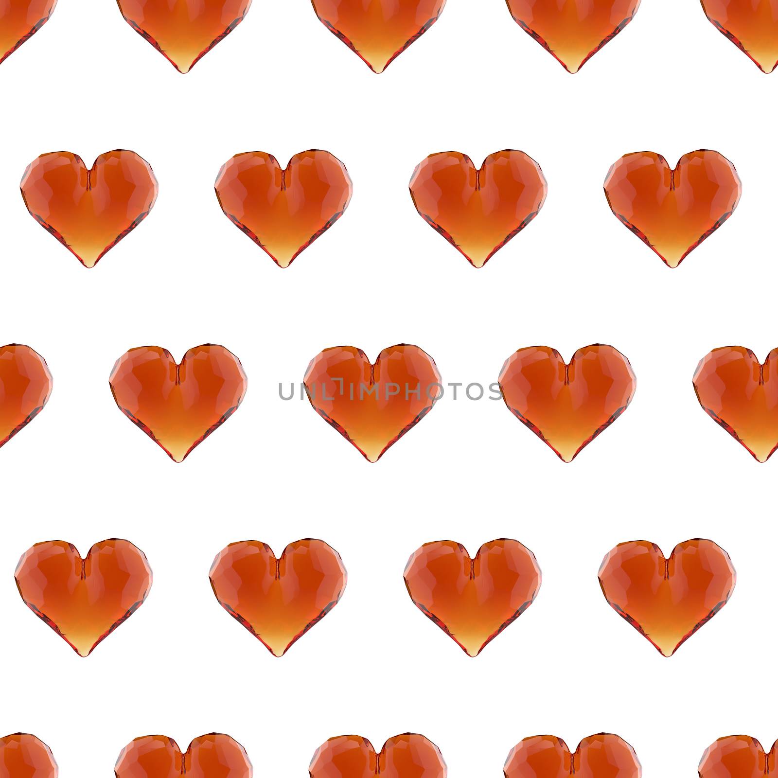 3d illustration gem heart seamless pattern. Valentine's day background by skrotov