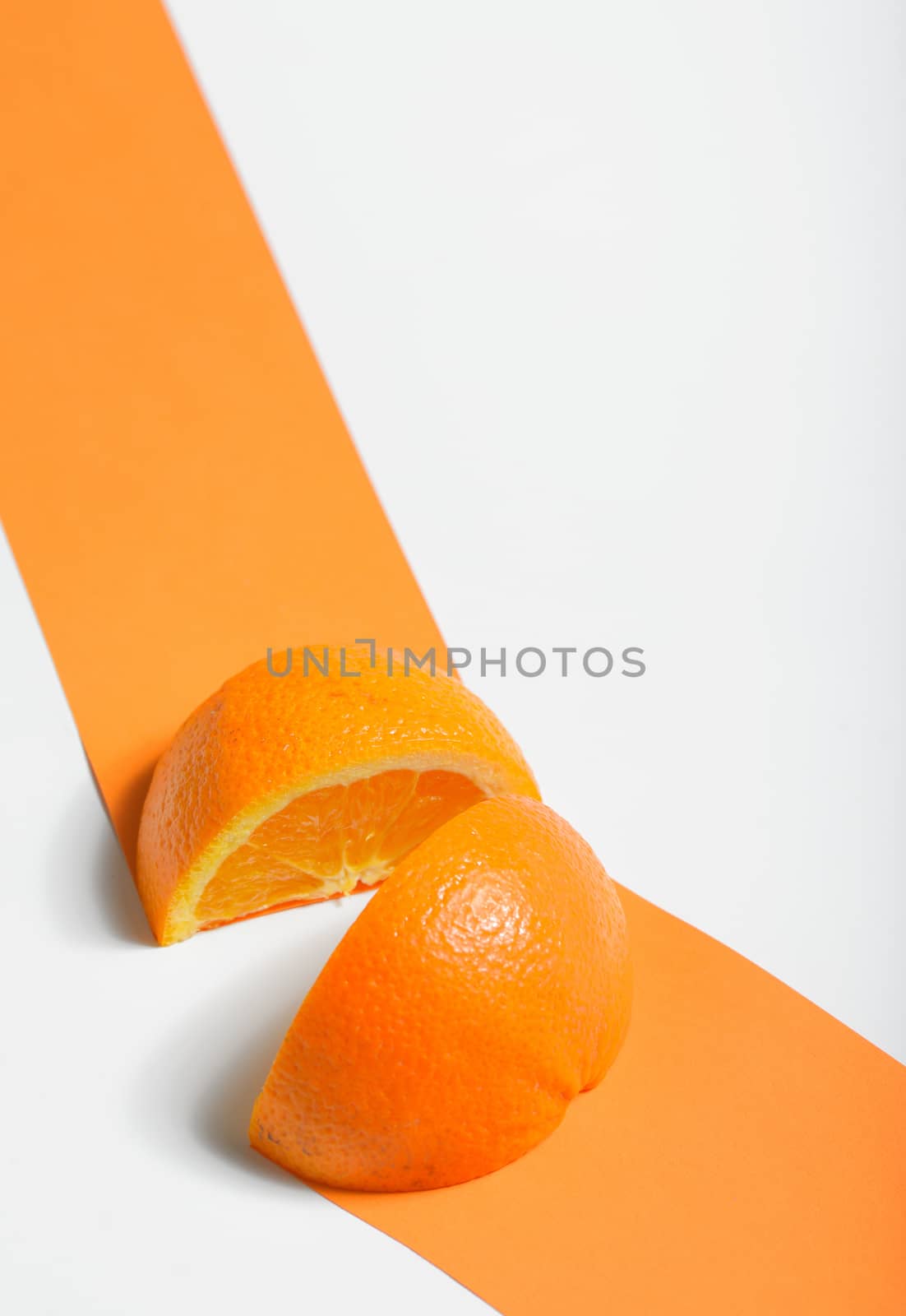 Path of Slices Orange on white background