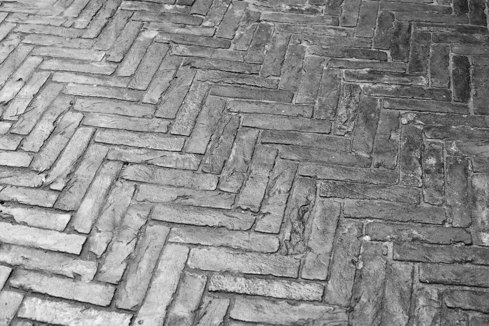 texture of wet streets lined with stone bricks.