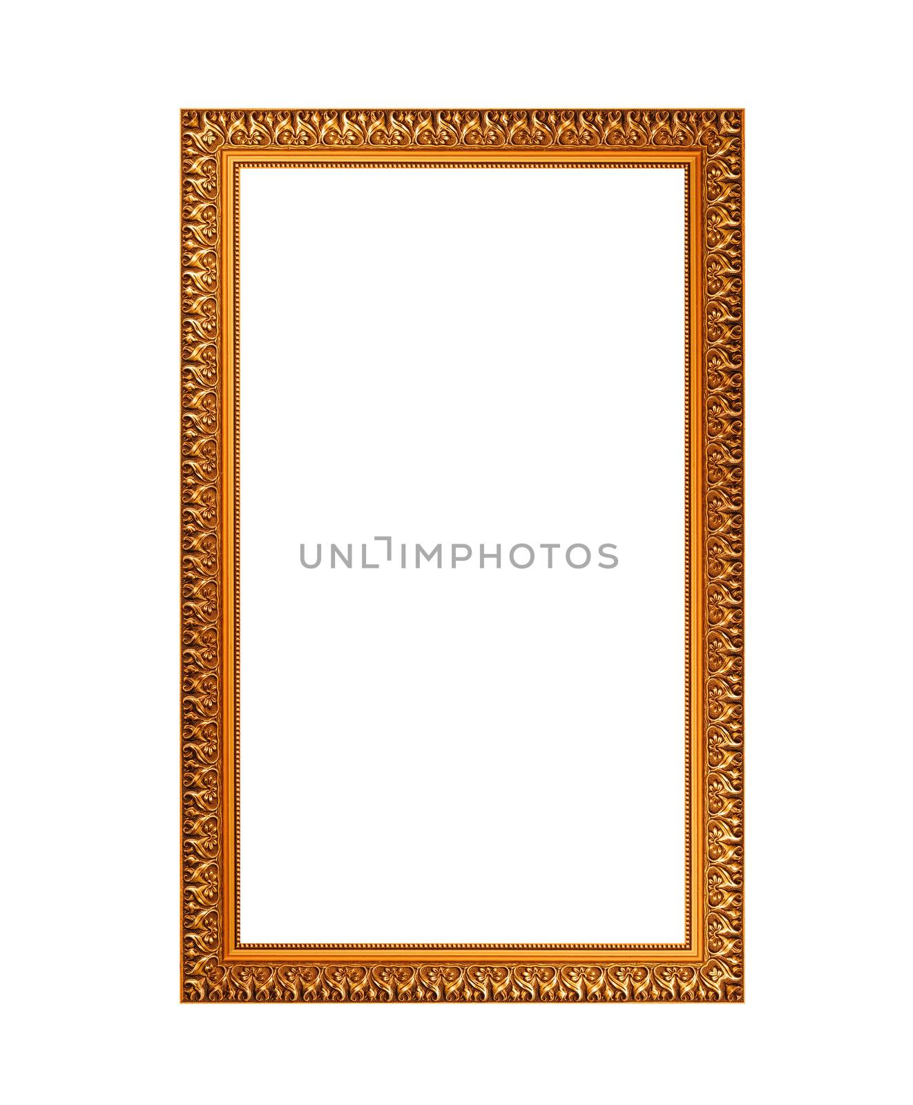 gilded wooden frame isolated on white background by timonko