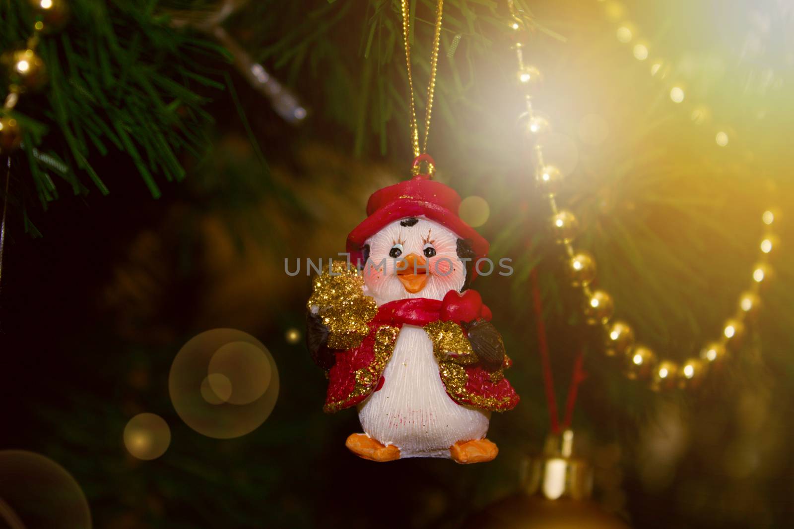 new Year decoration. Christmas ornaments, christmas decoration. Xmas ornament.Christmas penguin