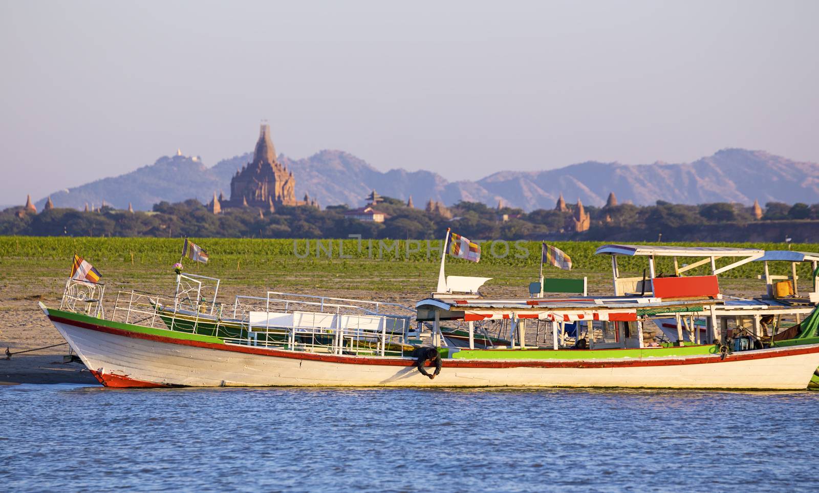Boats and pagoda by cozyta