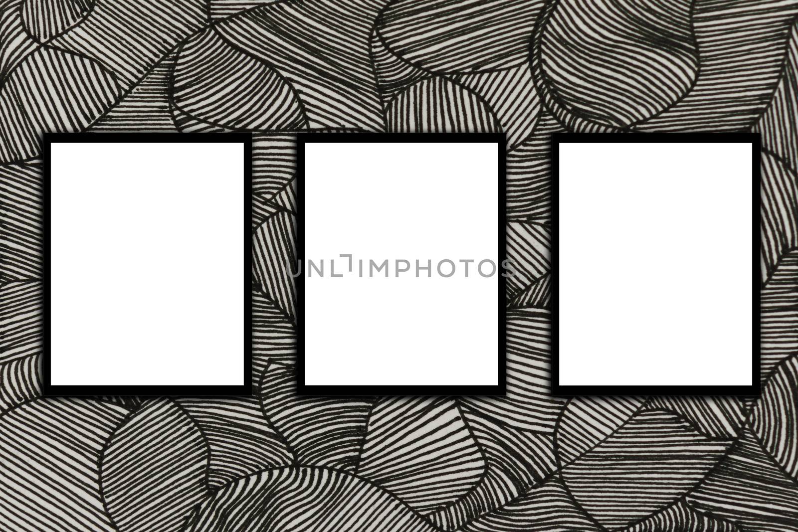 Mock up poster frame and background drawings  graphics wall modern style. by engphoto