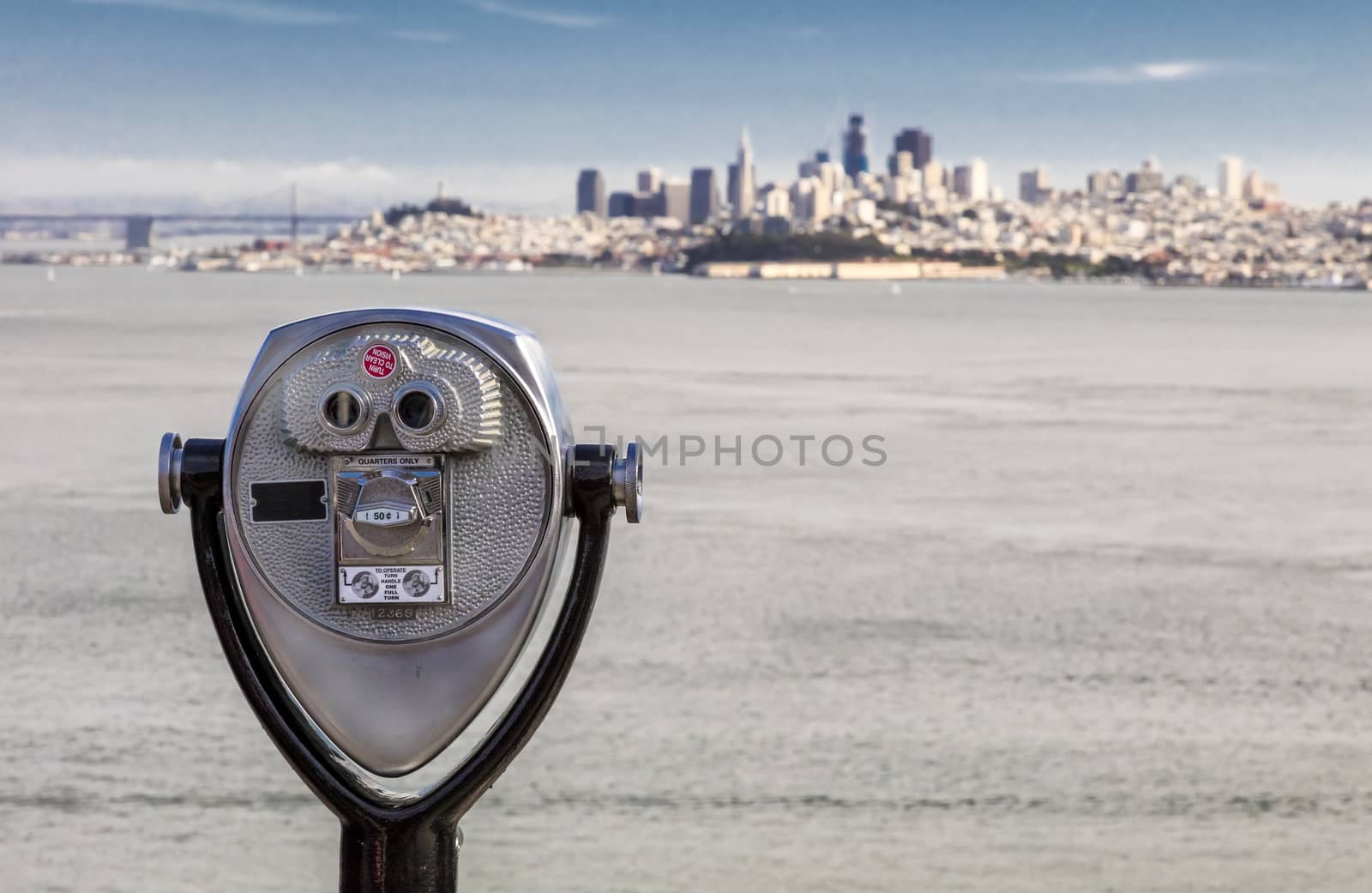 San Francisco Panorama with Bay bridge and the Binocular